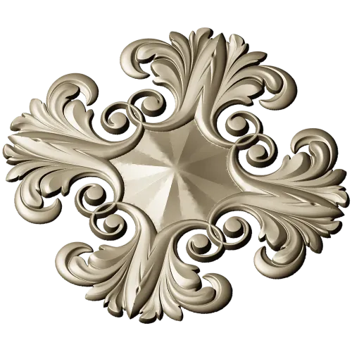 Acanthus Star Rosette STL for CNC