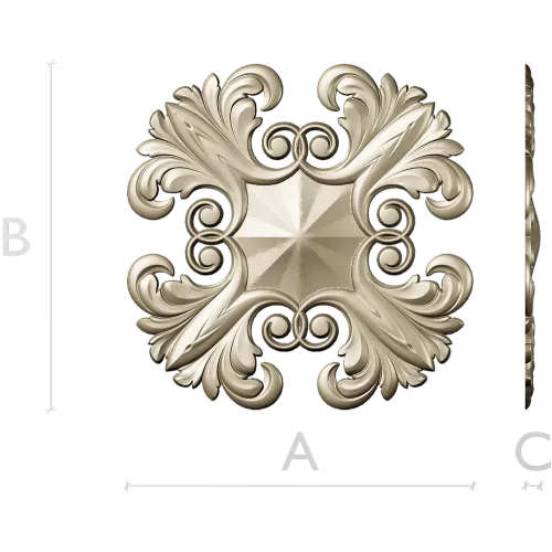 Acanthus Star Rosette STL for CNC