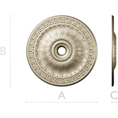 Helios Rosette - high-relief ceiling rosette STL for CNC