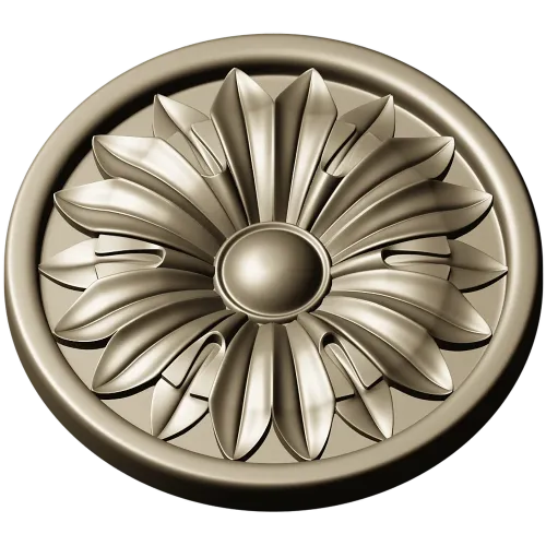 Round Floral Rosette STL 3D Model for CNC Router