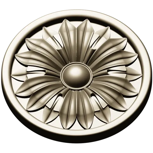 Round Floral Rosette STL 3D Model for CNC Router
