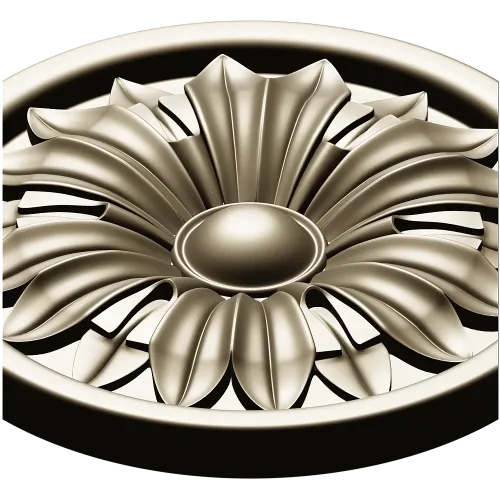 Round Floral Rosette STL 3D Model for CNC Router