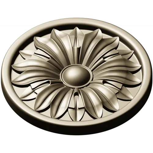 Round Floral Rosette STL 3D Model for CNC Router