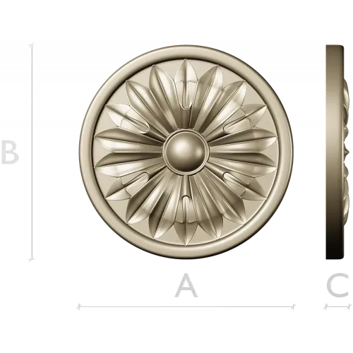 Round Floral Rosette STL 3D Model for CNC Router