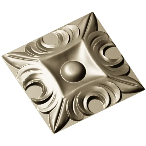 Regal Acanthus Square Rosette - STL 3D Model for CNC