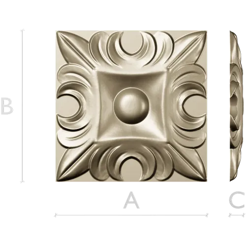 Regal Acanthus Square Rosette - STL 3D Model for CNC