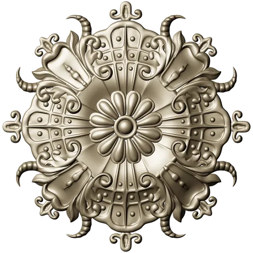 Ornate Floral Rosette STL for CNC Carving