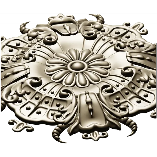 Ornate Floral Rosette STL for CNC Carving