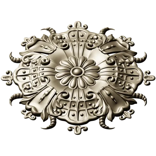 Ornate Floral Rosette STL for CNC Carving