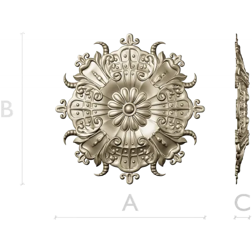 Ornate Floral Rosette STL for CNC Carving