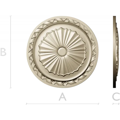 Classic Sunburst Rosette STL for CNC