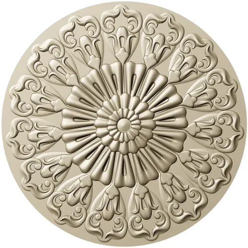 Ornate Sunburst Rosette - STL 3D Model for CNC
