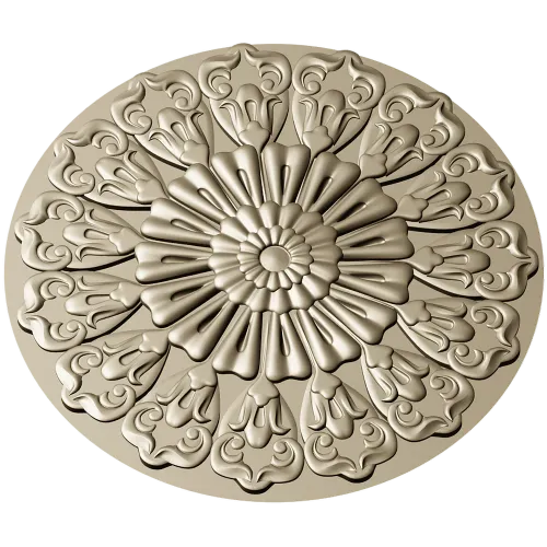 Ornate Sunburst Rosette - STL 3D Model for CNC