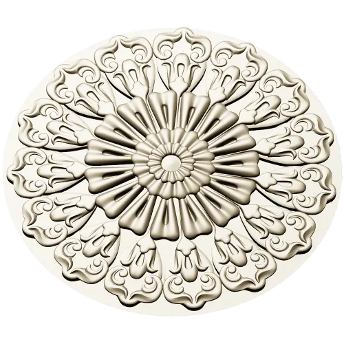 Ornate Sunburst Rosette - STL 3D Model for CNC