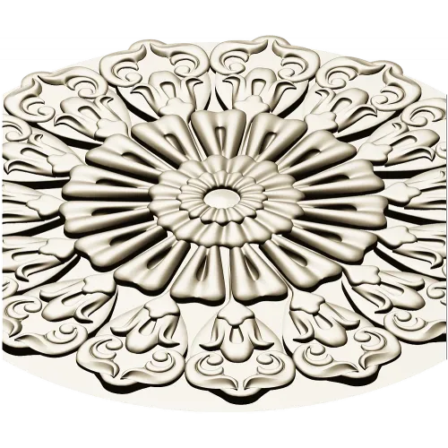 Ornate Sunburst Rosette - STL 3D Model for CNC