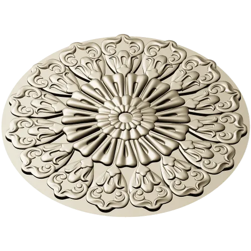 Ornate Sunburst Rosette - STL 3D Model for CNC