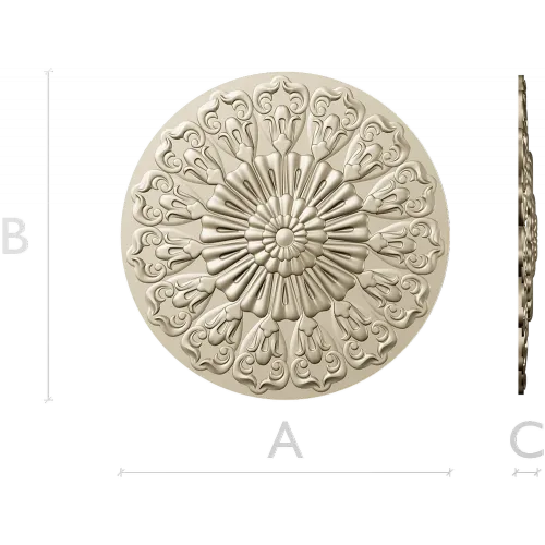 Ornate Sunburst Rosette - STL 3D Model for CNC