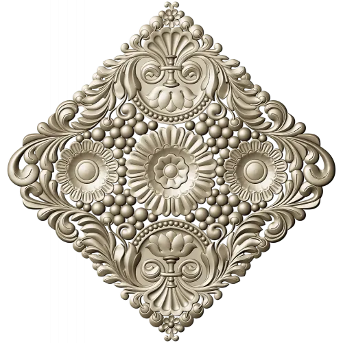 Diamond Baroque Rosette - STL 3D model for CNC routing