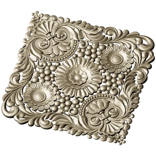 Diamond Baroque Rosette - STL 3D model for CNC routing