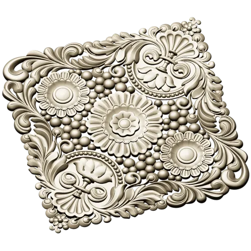 Diamond Baroque Rosette - STL 3D model for CNC routing