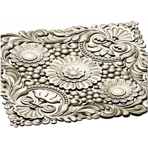 Diamond Baroque Rosette - STL 3D model for CNC routing
