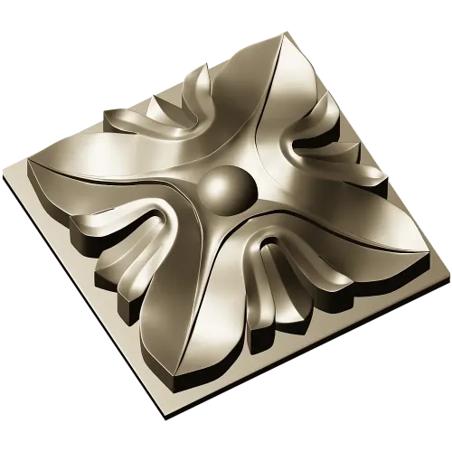 Квадратная декоративная розетка 3D модель STL для ЧПУ