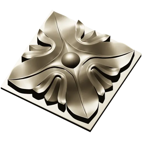Квадратная декоративная розетка 3D модель STL для ЧПУ