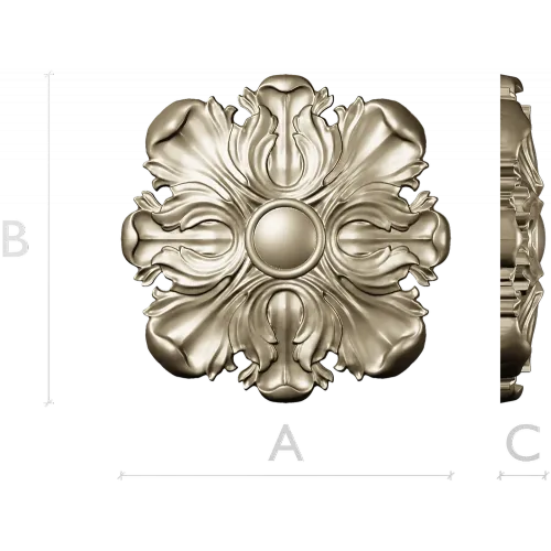 Florentine Acanthus Rosette STL for CNC carving
