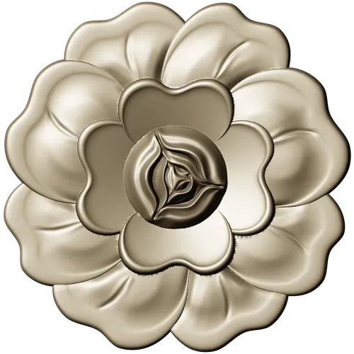 Floral Rosette STL for CNC - High Relief Decorative Medallion