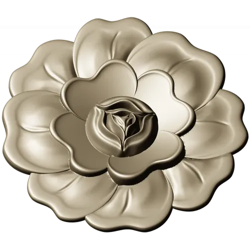 Floral Rosette STL for CNC - High Relief Decorative Medallion