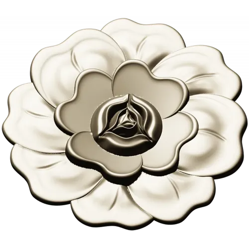 Floral Rosette STL for CNC - High Relief Decorative Medallion