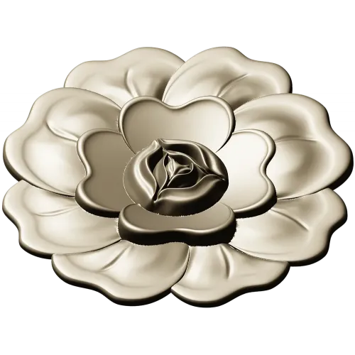 Floral Rosette STL for CNC - High Relief Decorative Medallion