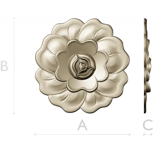 Floral Rosette STL for CNC - High Relief Decorative Medallion