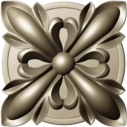 High-Relief Floral Rosette STL for CNC