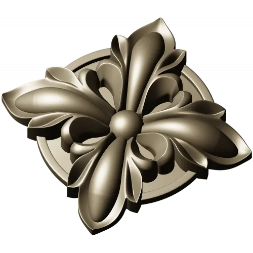 High-Relief Floral Rosette STL for CNC
