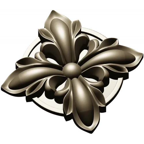 High-Relief Floral Rosette STL for CNC