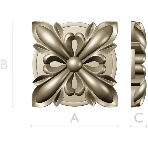 High-Relief Floral Rosette STL for CNC