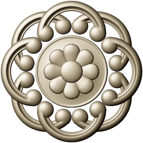 Daisy Knot Rosette - STL 3D model for CNC carving