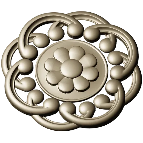 Daisy Knot Rosette - STL 3D model for CNC carving