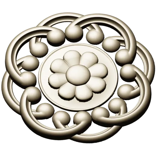 Daisy Knot Rosette - STL 3D model for CNC carving