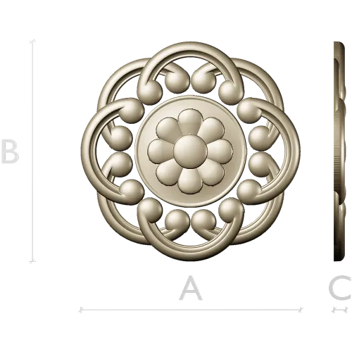 Daisy Knot Rosette - STL 3D model for CNC carving