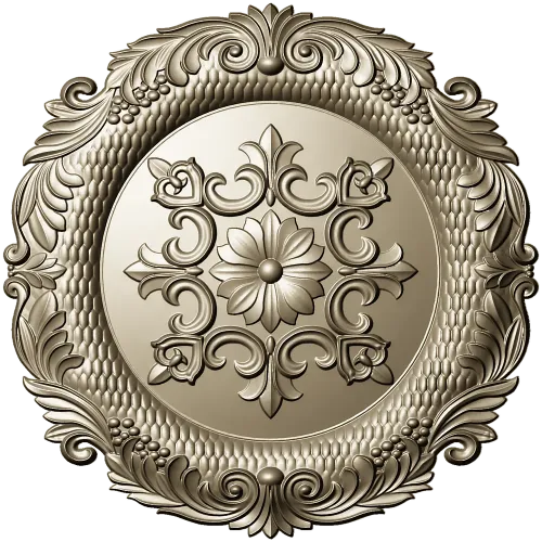 Декоративная розетка STL - рельефная круглая модель для ЧПУ