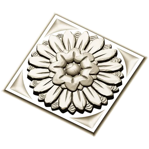 Sunburst square rosette STL 3D model for CNC
