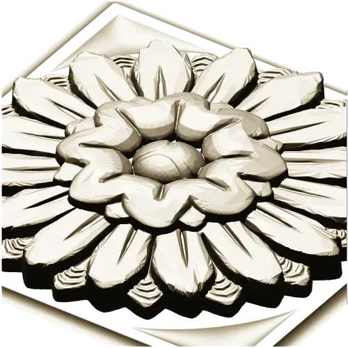 Sunburst square rosette STL 3D model for CNC