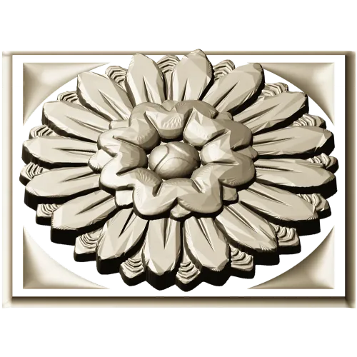 Sunburst square rosette STL 3D model for CNC
