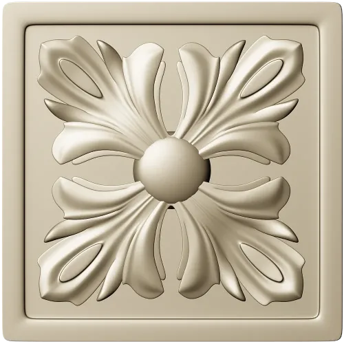 Square Acanthus Rosette STL for CNC