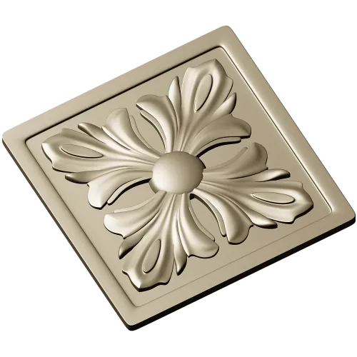 Square Acanthus Rosette STL for CNC