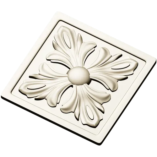 Square Acanthus Rosette STL for CNC