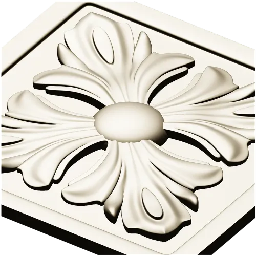 Square Acanthus Rosette STL for CNC