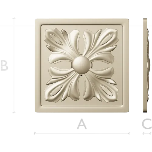 Square Acanthus Rosette STL for CNC